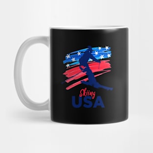 Skiing Usa Support The Team Usa Flag Ski Winter Mug